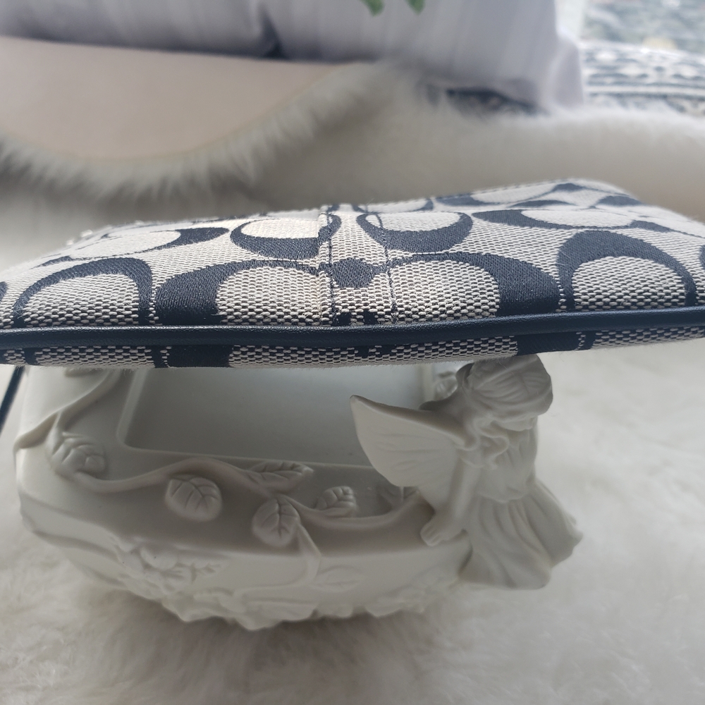 Coach Black and Silver Signature Canvas Wristlet - Picture 5 of 8